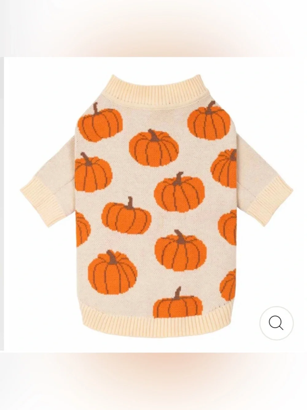 🎃PUMPKIN Dog Sweater - Antique Cream & Orange Knit Fall Pet Pullover